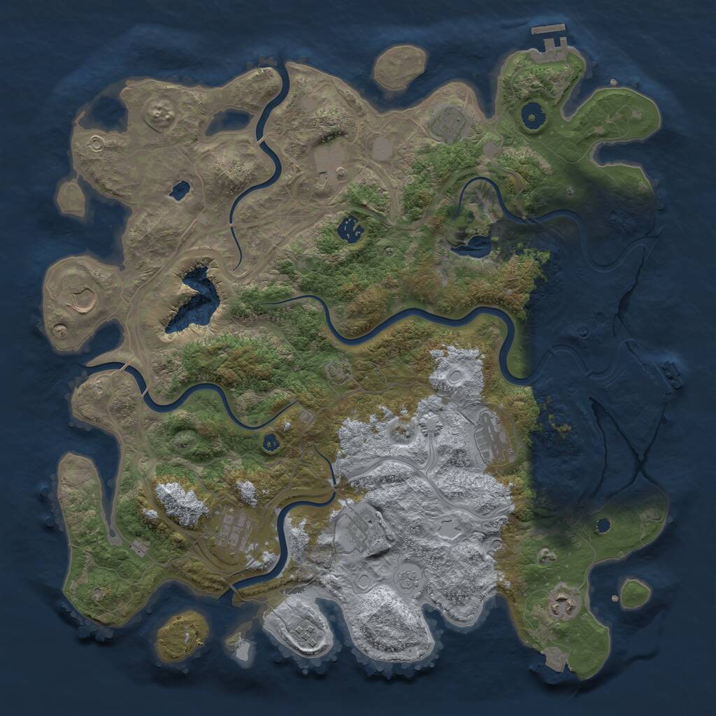 Rust Map: Procedural Map, Size: 4250, Seed: 1919518682, 15 Monuments