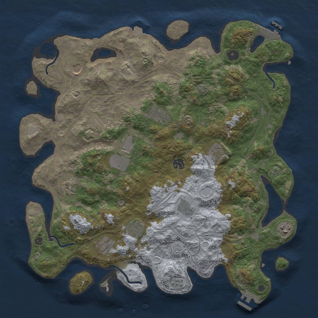 Rust Map: Procedural Map, Size: 4250, Seed: 1919518682, 19 Monuments