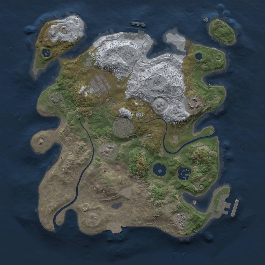 Rust Map: Procedural Map, Size: 3000, Seed: 10646, 11 Monuments