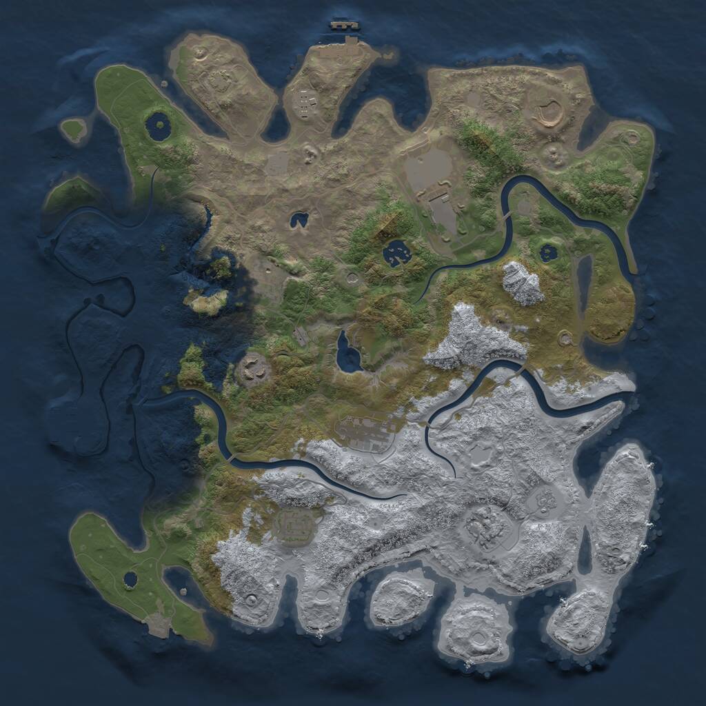 Rust Map: Procedural Map, Size: 4000, Seed: 998107, 15 Monuments