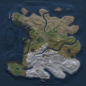 Thumbnail Rust Map: Procedural Map, Size: 3500, Seed: 980622203, 14 Monuments