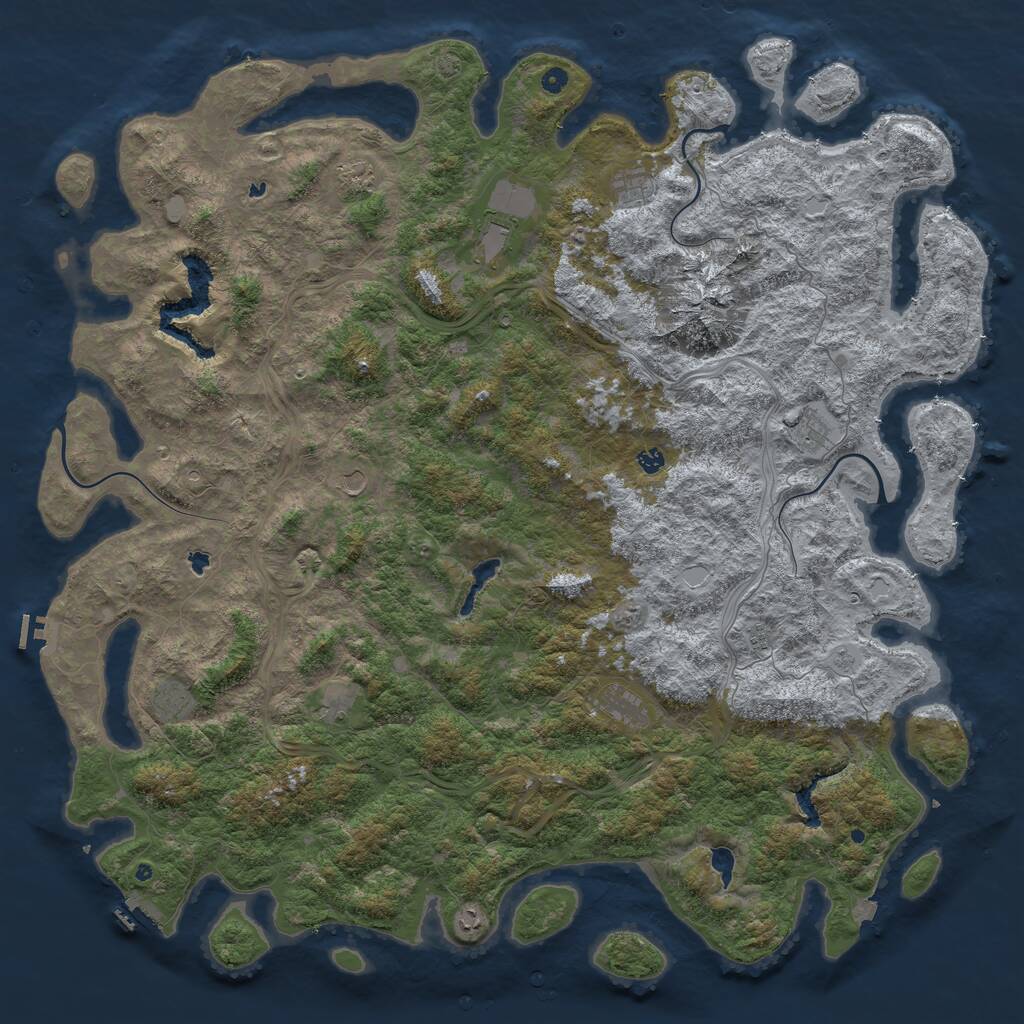 Rust Map: Procedural Map, Size: 6000, Seed: 811630660, 17 Monuments