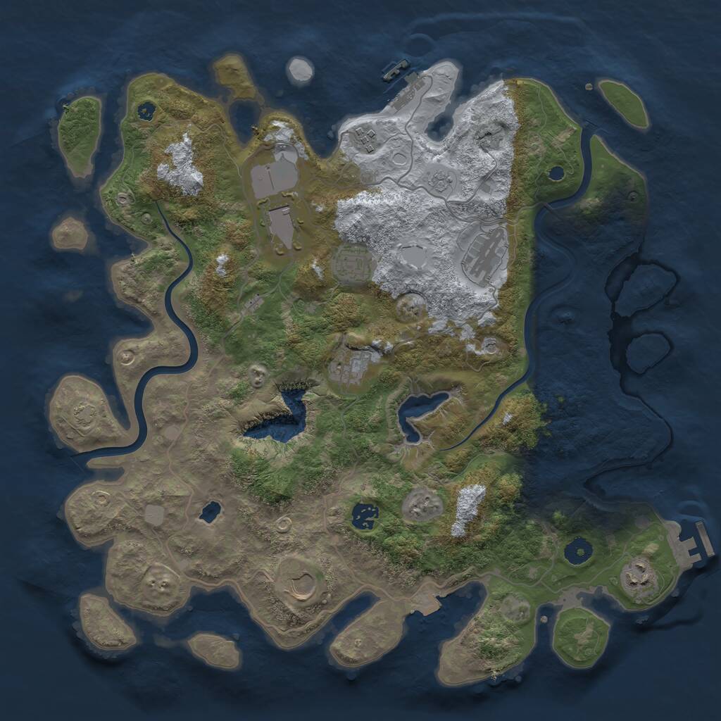 Rust Map: Procedural Map, Size: 4000, Seed: 530821023, 14 Monuments