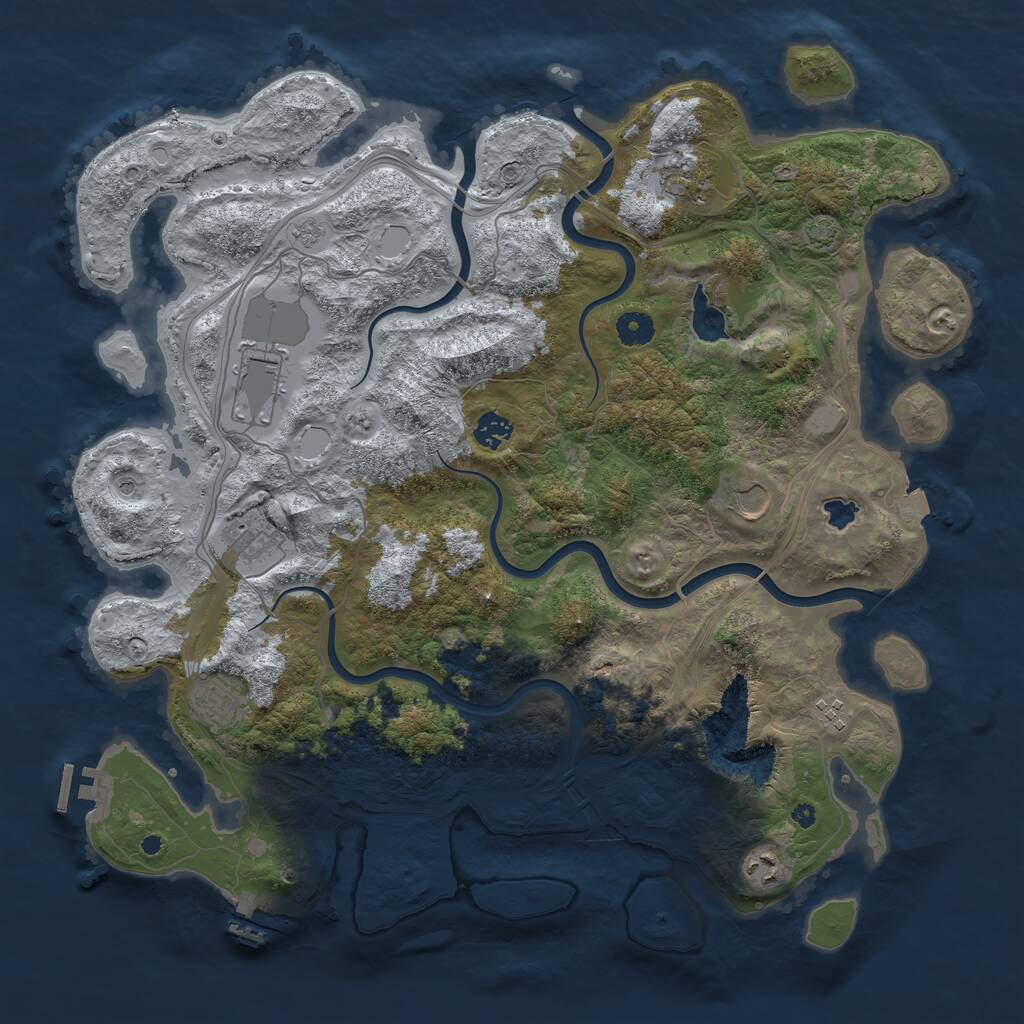 Rust Map: Procedural Map, Size: 4250, Seed: 1323897139, 14 Monuments