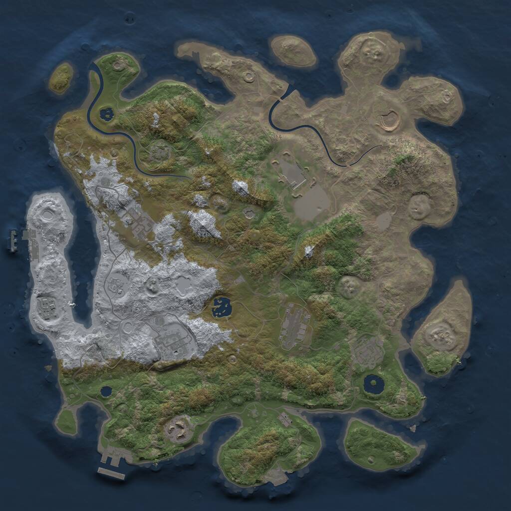 Rust Map: Procedural Map, Size: 3750, Seed: 1174218933, 15 Monuments
