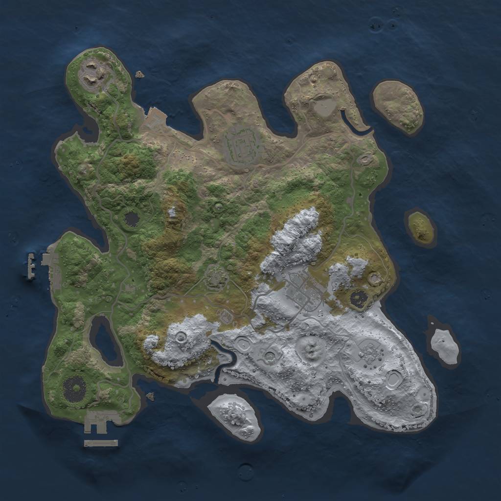 Rust Map: Procedural Map, Size: 3000, Seed: 2012, 11 Monuments