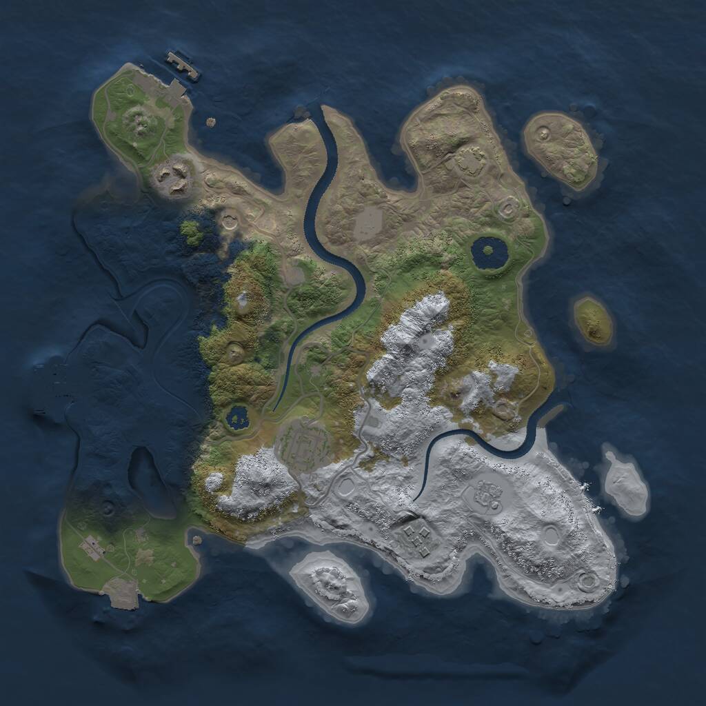 Rust Map: Procedural Map, Size: 3000, Seed: 2012, 9 Monuments