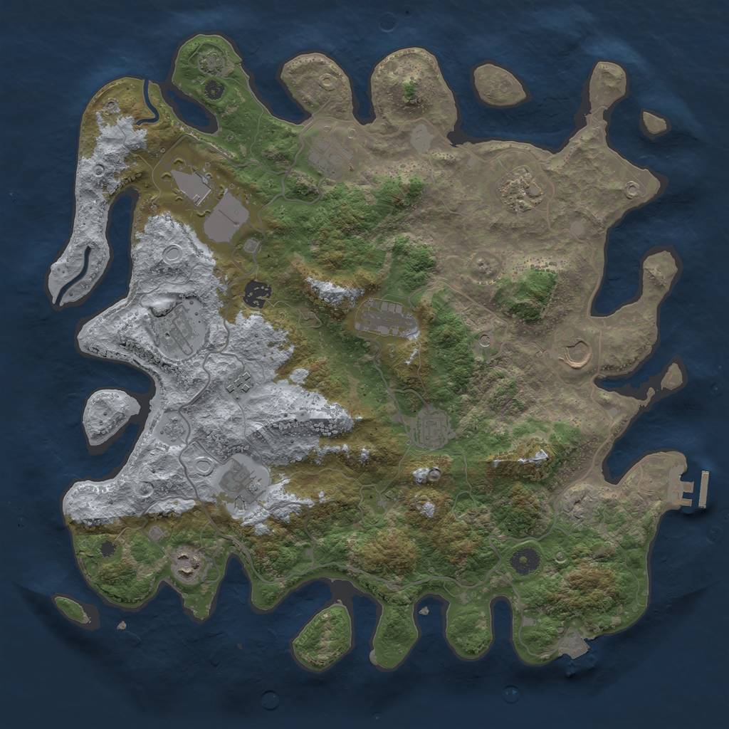 Rust Map: Procedural Map, Size: 4000, Seed: 1543237773, 18 Monuments