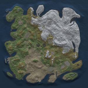 Thumbnail Rust Map: Procedural Map, Size: 4000, Seed: 2045666856, 19 Monuments