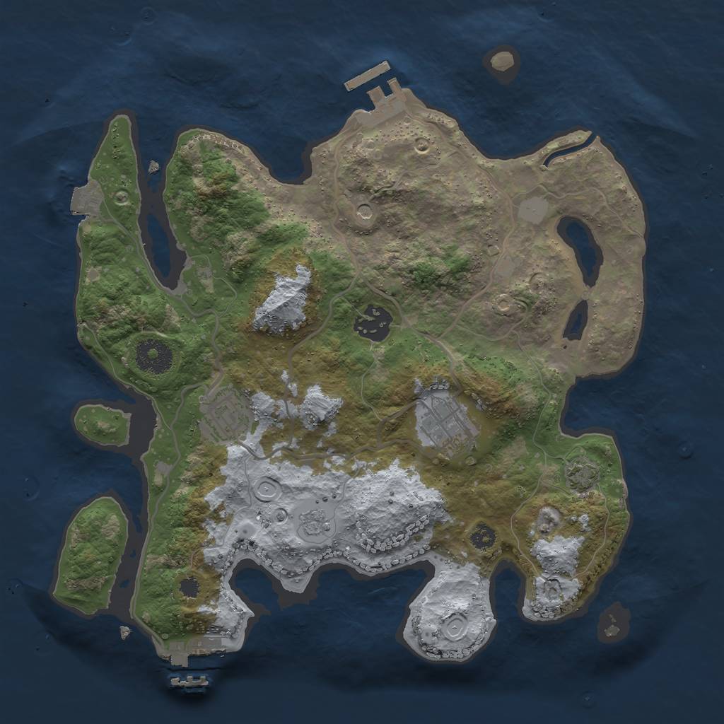 Rust Map: Procedural Map, Size: 3000, Seed: 193394348, 11 Monuments