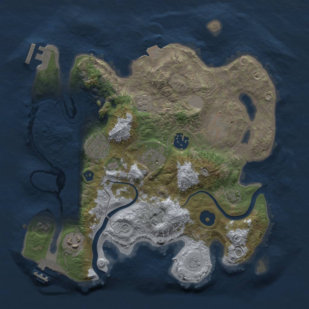 Rust Map: Procedural Map, Size: 3000, Seed: 193394348, 12 Monuments