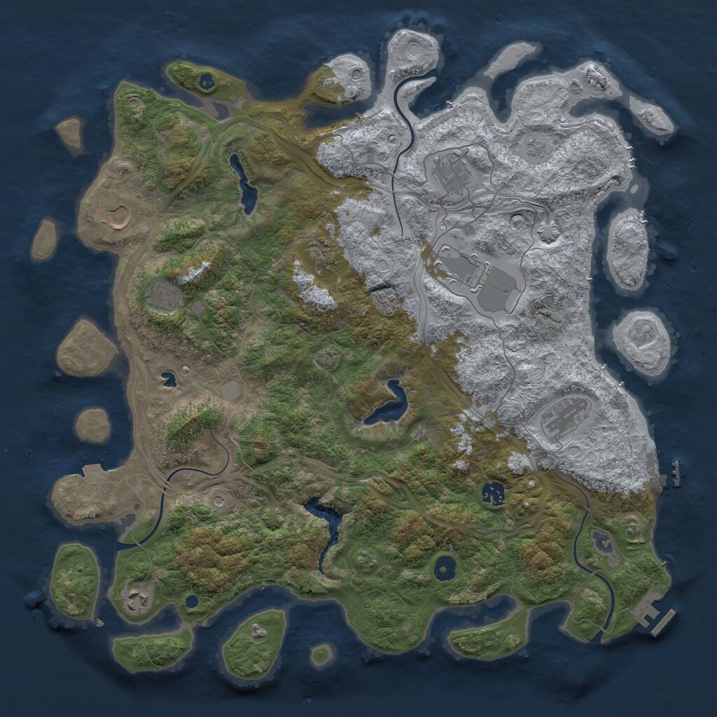 Rust Map: Procedural Map, Size: 4500, Seed: 1024695723, 15 Monuments