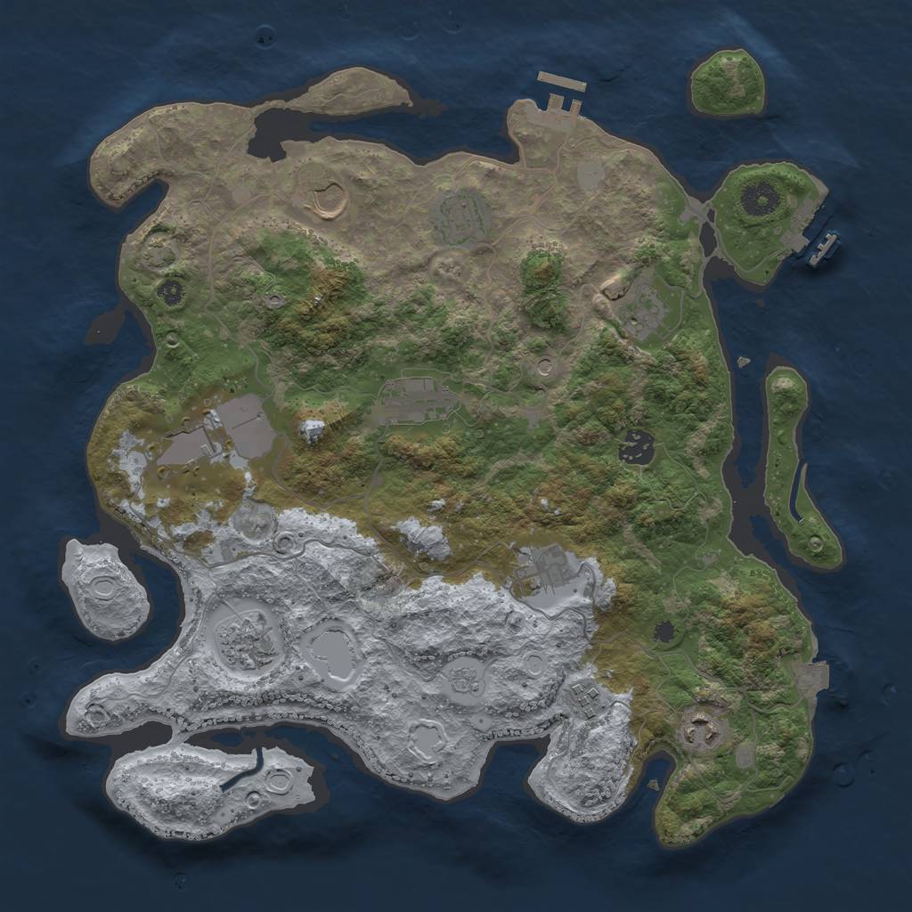 Rust Map: Procedural Map, Size: 3750, Seed: 82251520, 18 Monuments