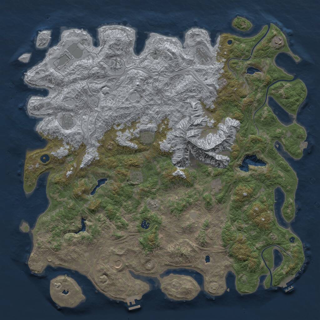 Rust Map: Procedural Map, Size: 5500, Seed: 1385848923, 17 Monuments