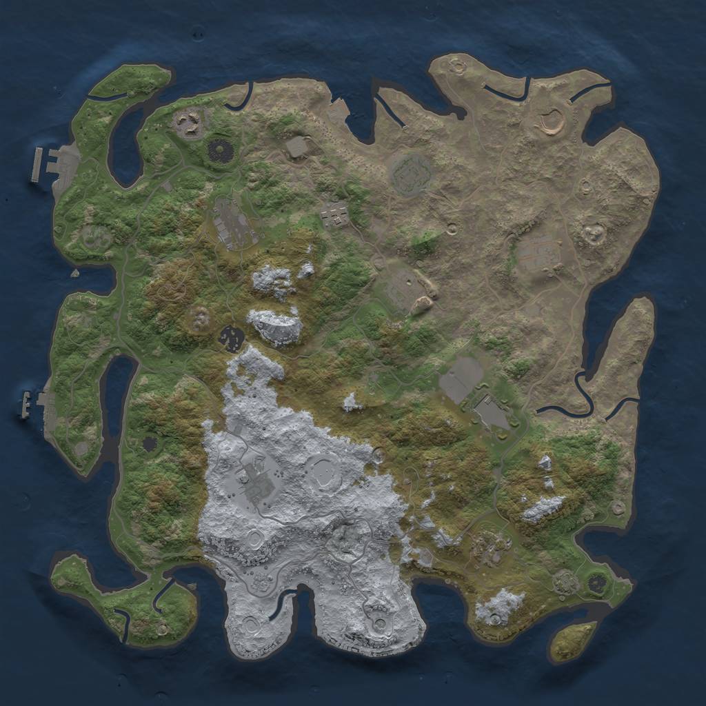 Rust Map: Procedural Map, Size: 4096, Seed: 82442866, 19 Monuments