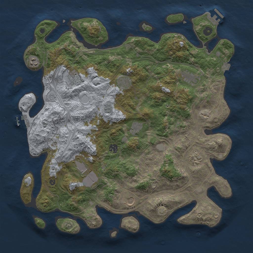 Rust Map: Procedural Map, Size: 4250, Seed: 319792148, 18 Monuments