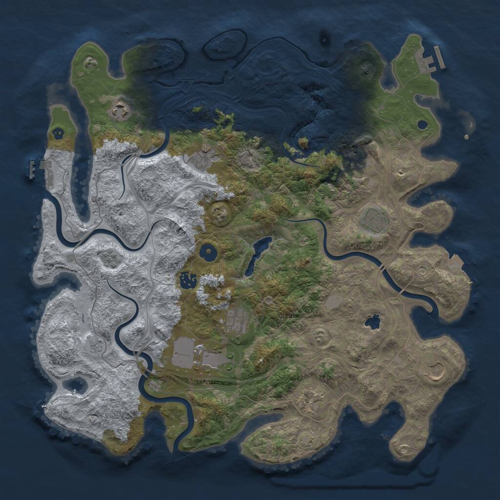 Rust Map: Procedural Map, Size: 4250, Seed: 2057635665, 16 Monuments