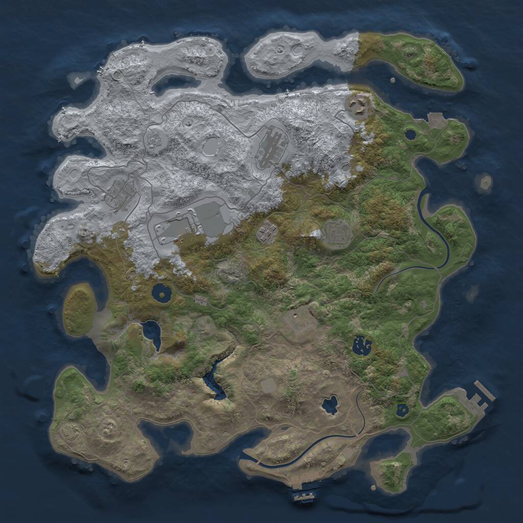 Rust Map: Procedural Map, Size: 4000, Seed: 2020373671, 14 Monuments