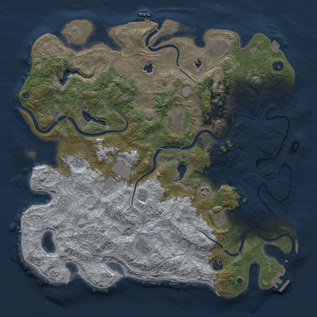 Rust Map: Procedural Map, Size: 4500, Seed: 2020014438, 16 Monuments