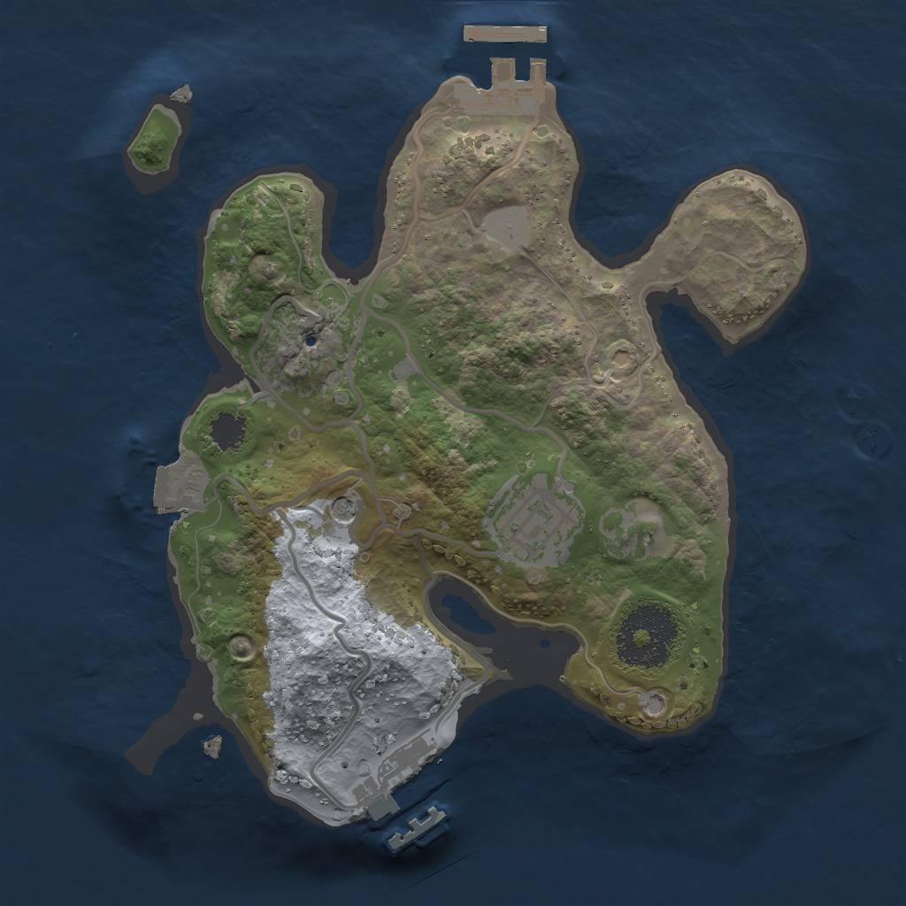 Rust Map: Procedural Map, Size: 2200, Seed: 477912161, 7 Monuments