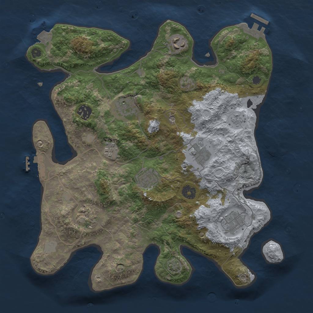 Rust Map: Procedural Map, Size: 3300, Seed: 331401367, 16 Monuments