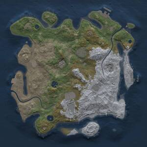 Thumbnail Rust Map: Procedural Map, Size: 3500, Seed: 227214279, 11 Monuments