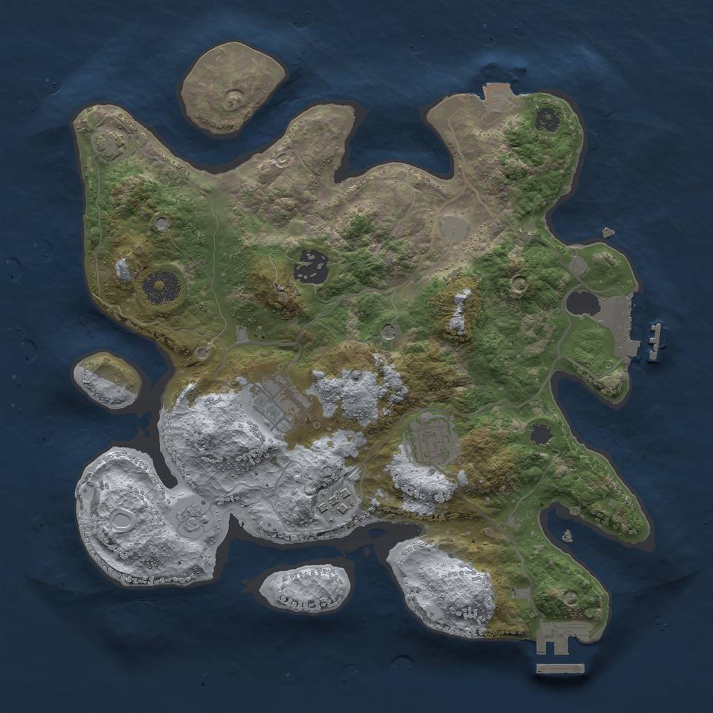 Rust Map: Procedural Map, Size: 3000, Seed: 1537094741, 12 Monuments