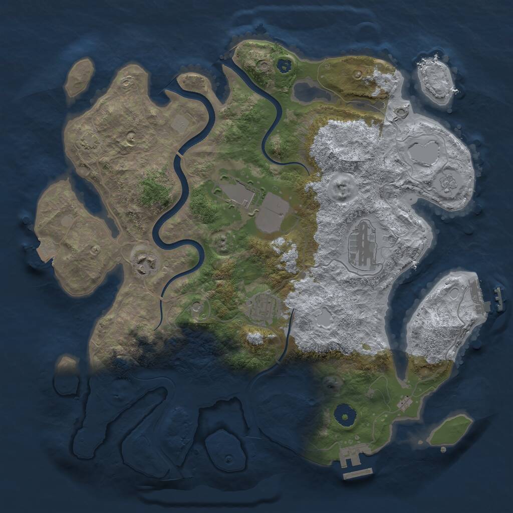 Rust Map: Procedural Map, Size: 3500, Seed: 231405445, 10 Monuments