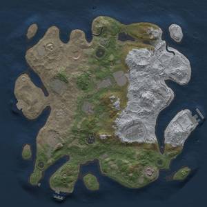 Thumbnail Rust Map: Procedural Map, Size: 3500, Seed: 231405445, 17 Monuments