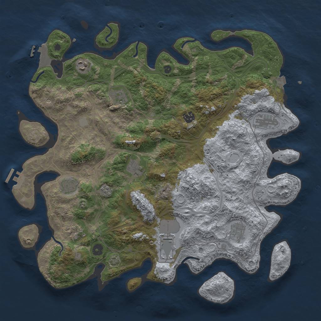 Rust Map: Procedural Map, Size: 4250, Seed: 102079970, 18 Monuments