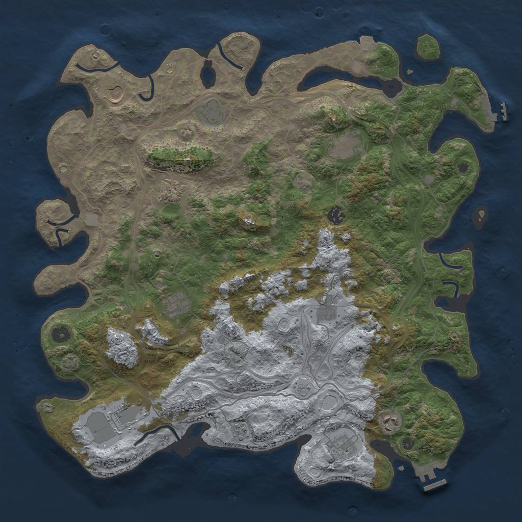 Rust Map: Procedural Map, Size: 4500, Seed: 6031, 19 Monuments
