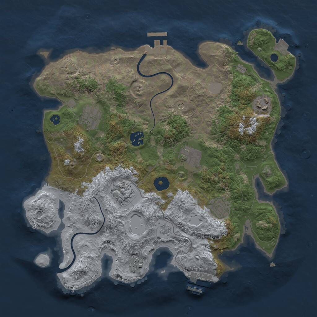 Rust Map: Procedural Map, Size: 3250, Seed: 7, 13 Monuments