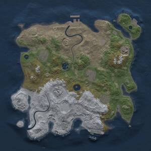 Thumbnail Rust Map: Procedural Map, Size: 3250, Seed: 7, 13 Monuments