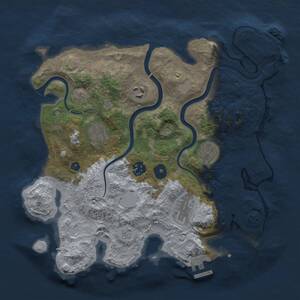 Thumbnail Rust Map: Procedural Map, Size: 3250, Seed: 7, 11 Monuments