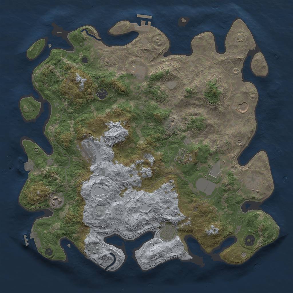 Rust Map: Procedural Map, Size: 4000, Seed: 1818310187, 18 Monuments