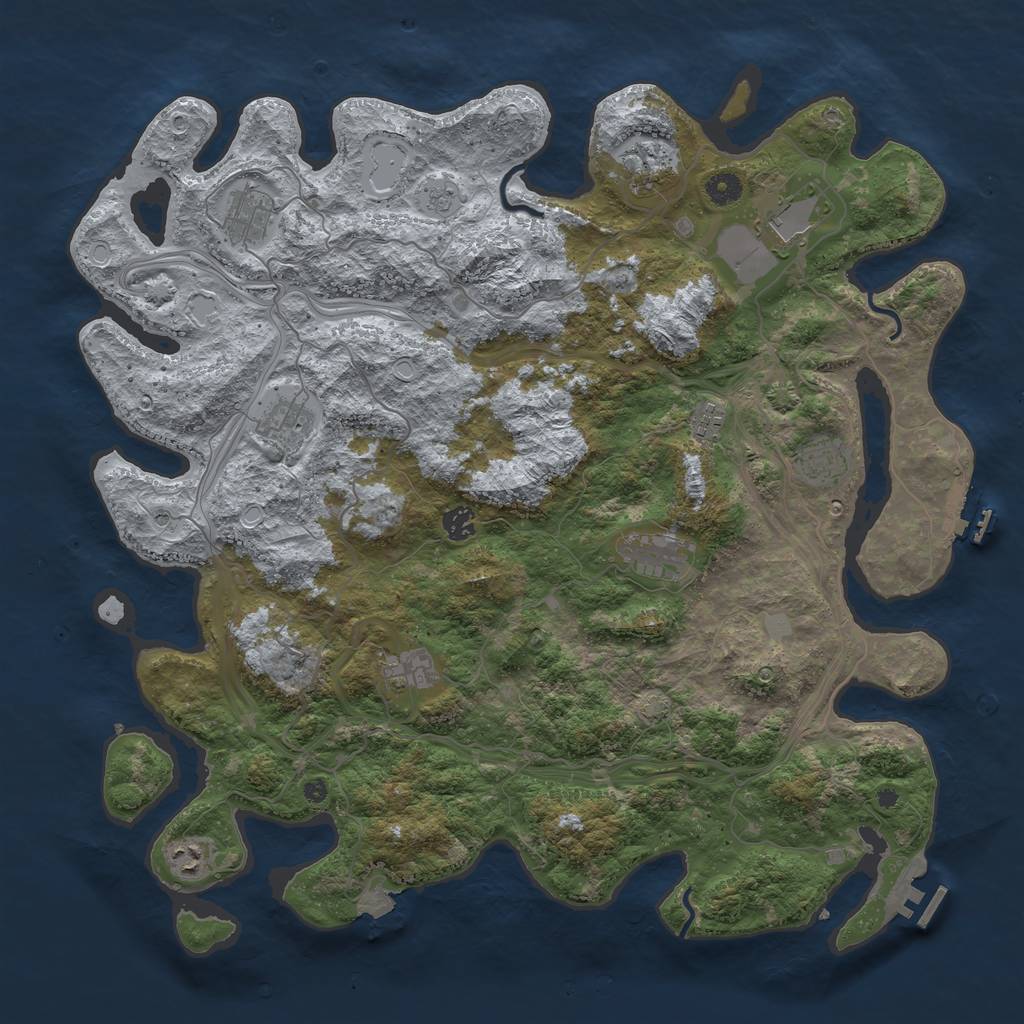 Rust Map: Procedural Map, Size: 4500, Seed: 772013935, 18 Monuments