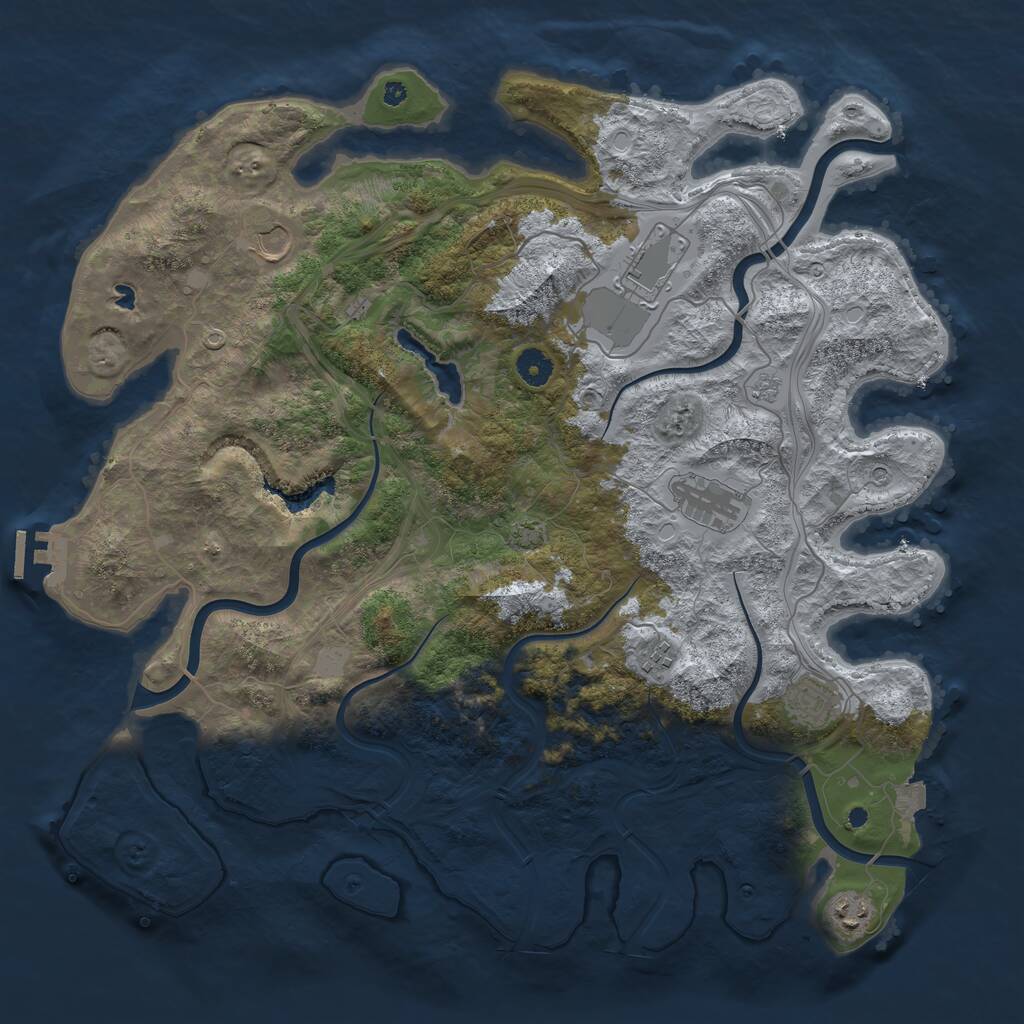Rust Map: Procedural Map, Size: 4250, Seed: 416878591, 11 Monuments