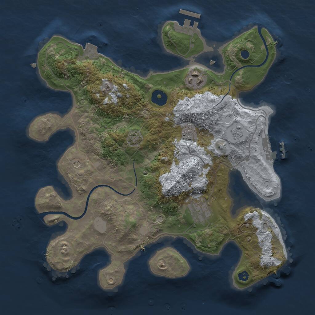 Rust Map: Procedural Map, Size: 3000, Seed: 1738367210, 9 Monuments
