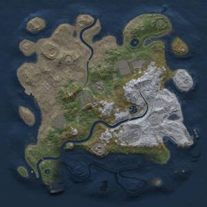 Thumbnail Rust Map: Procedural Map, Size: 3650, Seed: 27831, 14 Monuments