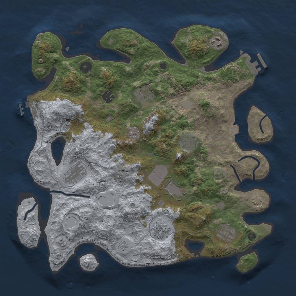 Rust Map: Procedural Map, Size: 3750, Seed: 1115532420, 17 Monuments