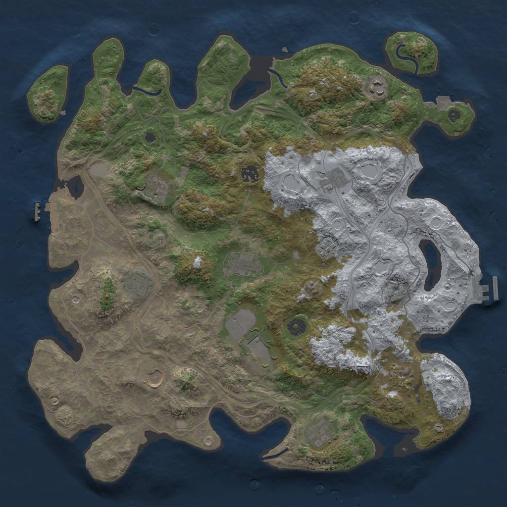 Rust Map: Procedural Map, Size: 4300, Seed: 110624, 19 Monuments