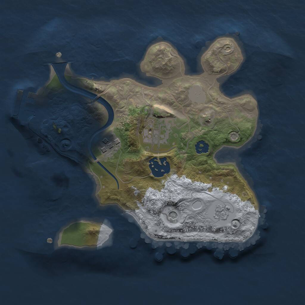 Rust Map: Procedural Map, Size: 2222, Seed: 1487636612, 7 Monuments
