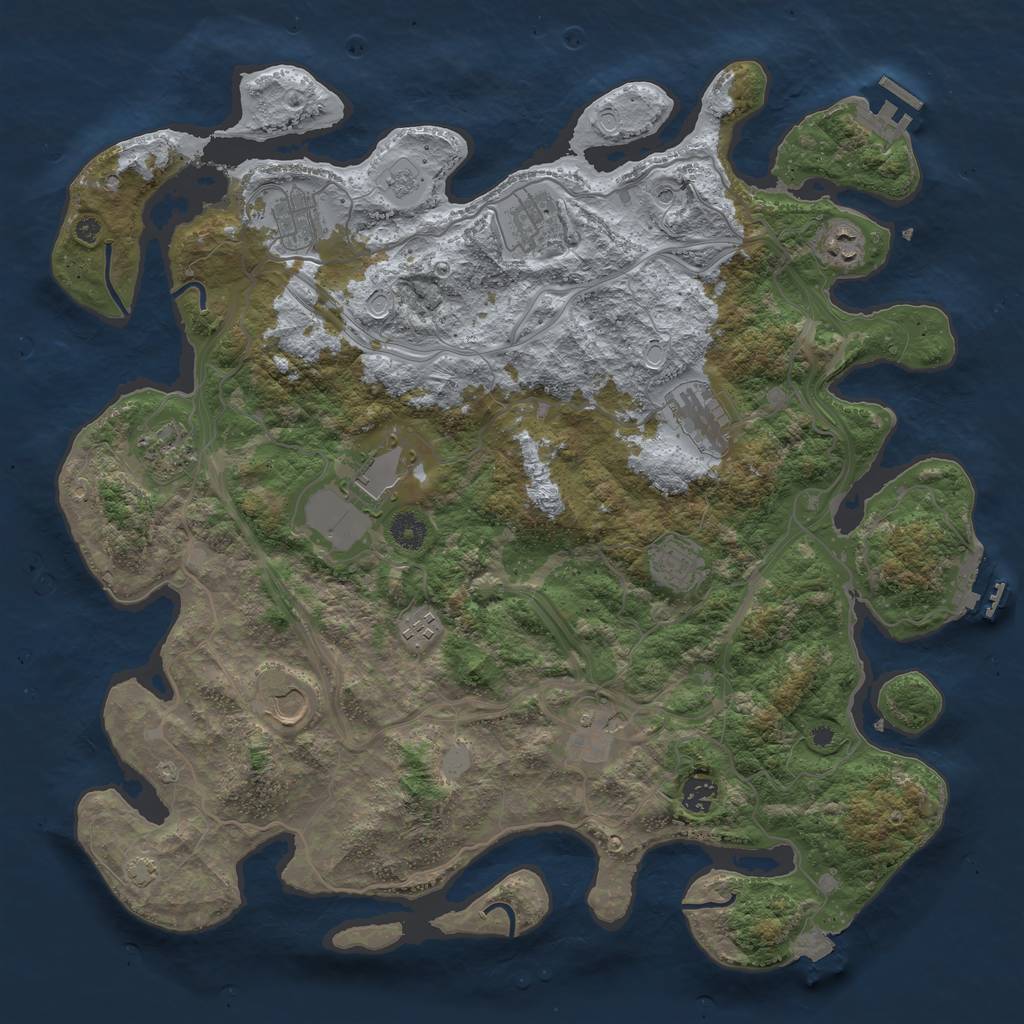 Rust Map: Procedural Map, Size: 4250, Seed: 449695410, 19 Monuments