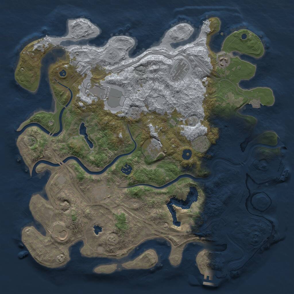 Rust Map: Procedural Map, Size: 4250, Seed: 449695410, 15 Monuments