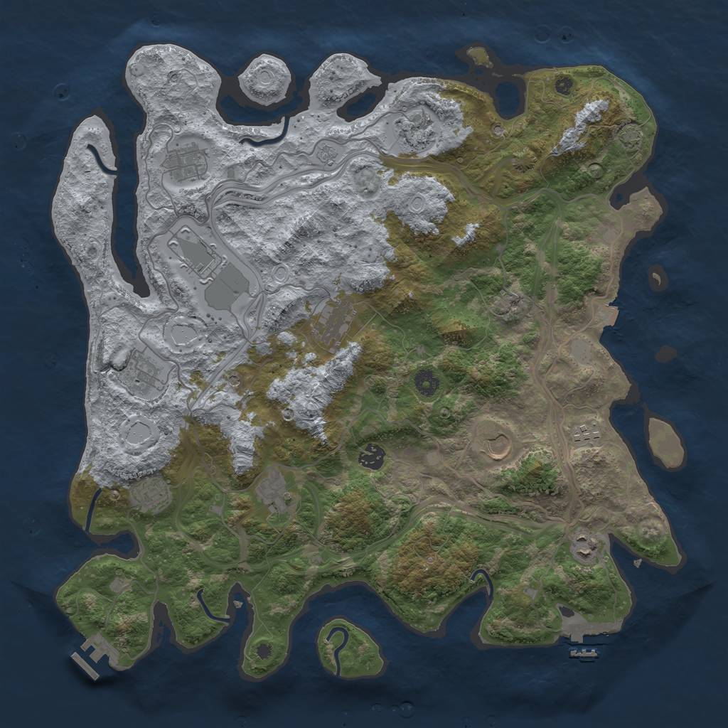 Rust Map: Procedural Map, Size: 4250, Seed: 935284867, 19 Monuments