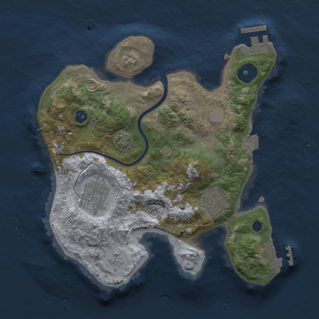 Rust Map: Procedural Map, Size: 2500, Seed: 145789, 8 Monuments