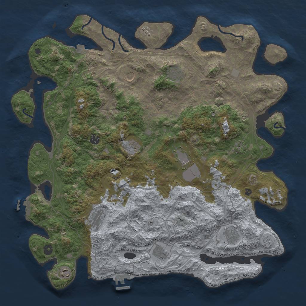 Rust Map: Procedural Map, Size: 4500, Seed: 132676899, 19 Monuments