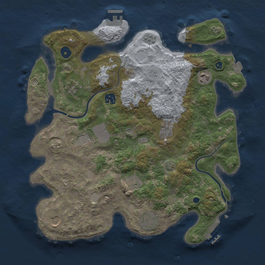 Rust Map: Procedural Map, Size: 3600, Seed: 12719391, 15 Monuments