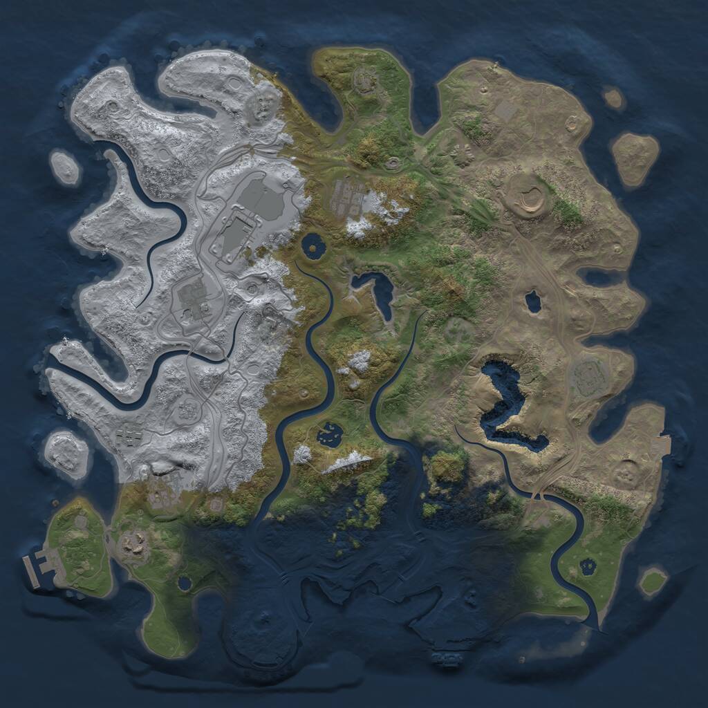 Rust Map: Procedural Map, Size: 4250, Seed: 1736, 15 Monuments