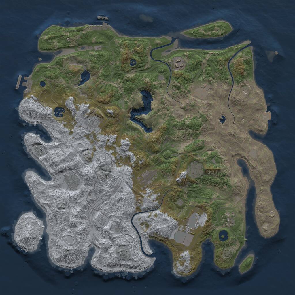 Rust Map: Procedural Map, Size: 4250, Seed: 2063543354, 16 Monuments